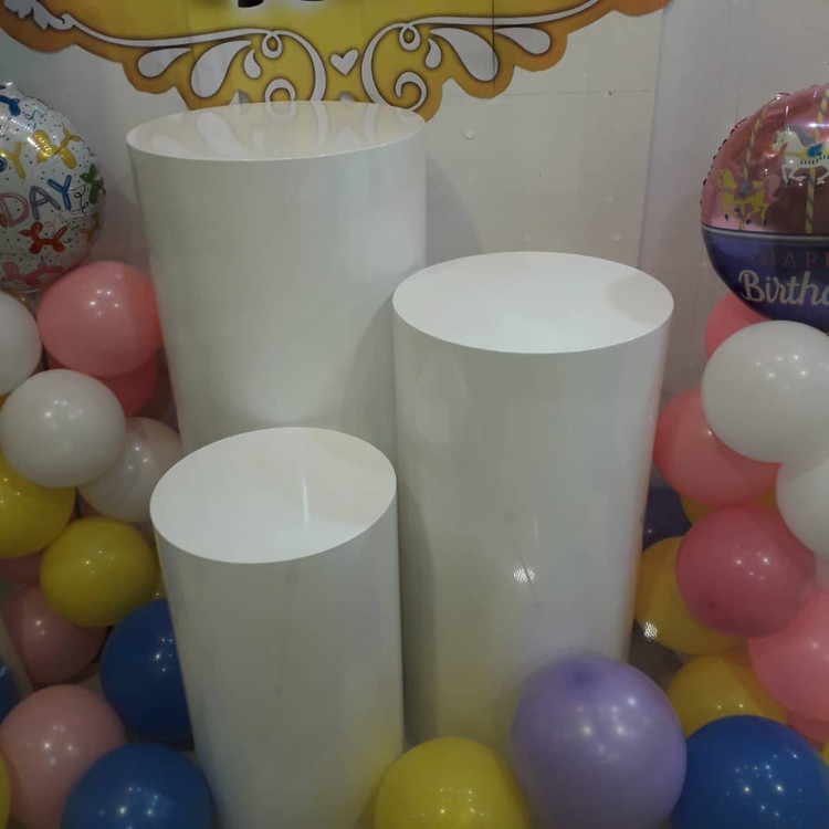 میز استوانه چوبی سفید(اجاره تهران حضوری )